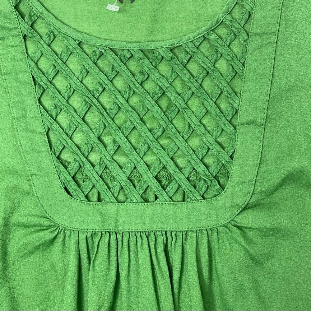 Anthropologie HD in Paris Green Lattice Sleeveless Top Size Small - Picture 5 of 9